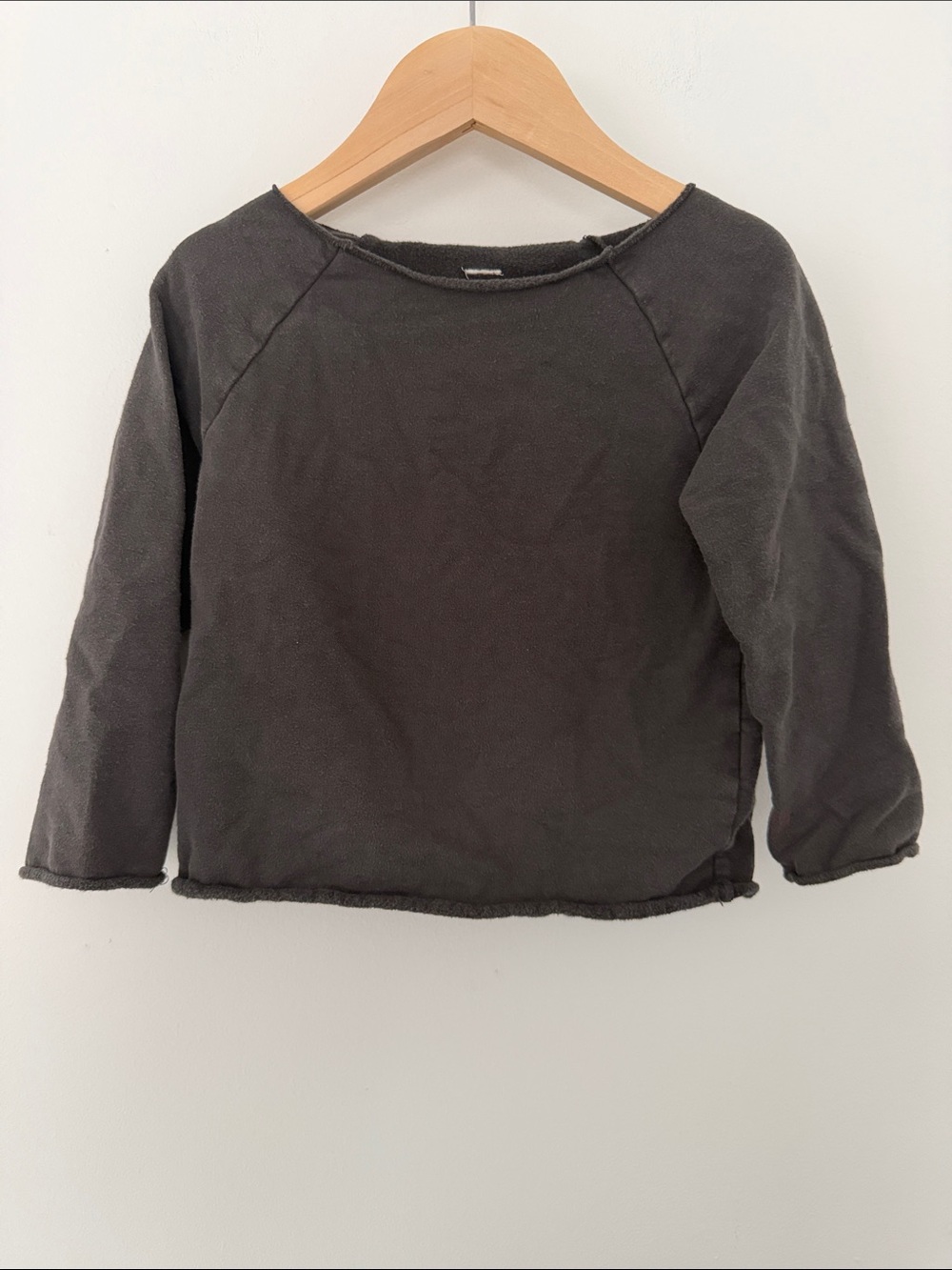 Gray Label Designer Kids Long-Sleeve Raglan Sweatshirt Dark Gray 2/3 Years